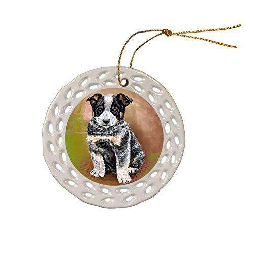 Australian Cattle Dog Christmas Doily Ceramic Ornament