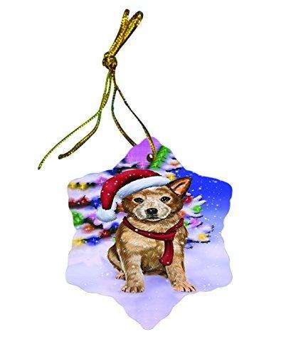 Australian Cattle Dog Dog Christmas Snowflake Ceramic Ornament