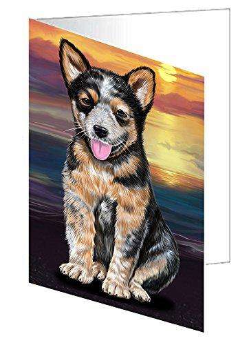 Australian Cattle Dog Handmade Artwork Assorted Pets Greeting Cards and Note Cards with Envelopes for All Occasions and Holiday Seasons