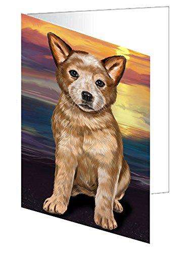 Australian Cattle Dog Handmade Artwork Assorted Pets Greeting Cards and Note Cards with Envelopes for All Occasions and Holiday Seasons