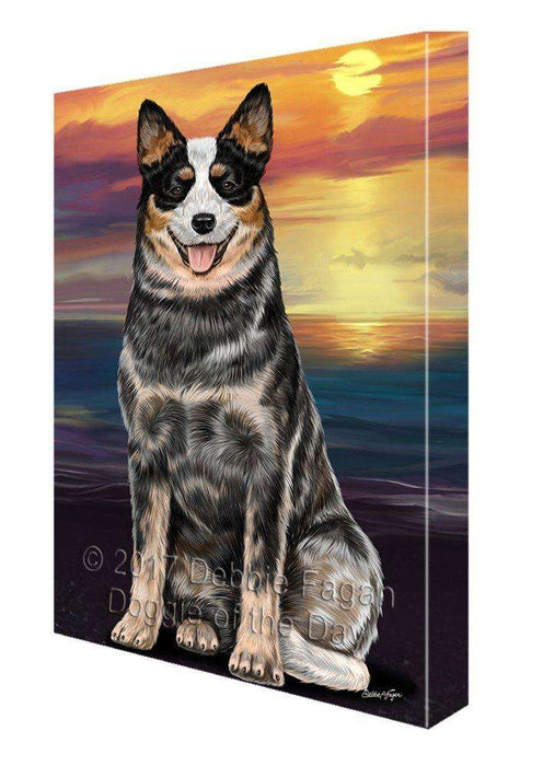 Australian Cattle Dog Painting Printed on Canvas Wall Art Signed