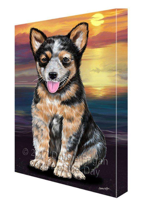 Australian Cattle Dog Painting Printed on Canvas Wall Art Signed