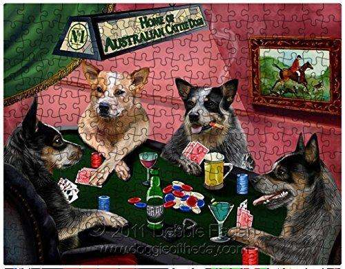 Australian Cattle Dog Playing Poker 500 Pc. Puzzle with Photo Tin