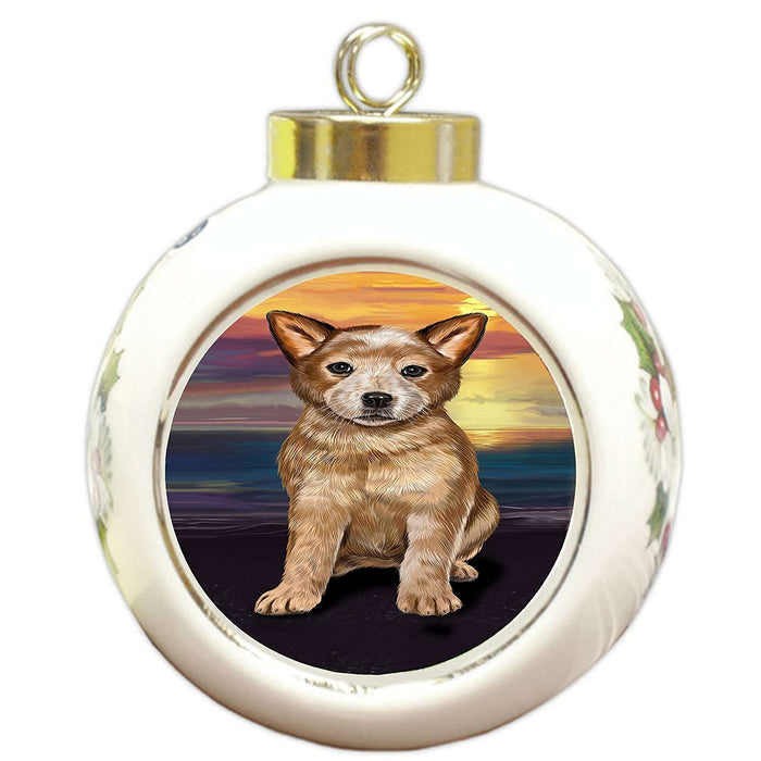 Australian Cattle Dog Round Ball Christmas Ornament