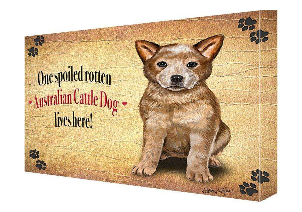 Australian Cattle Dog Spoiled Rotten Dog Painting Printed on Canvas Wall Art Signed