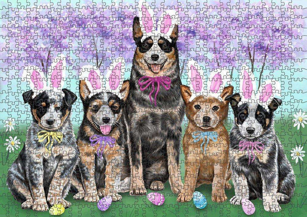 Australian Cattle Dogs Dog Easter Holiday Puzzle with Photo Tin PUZL49947