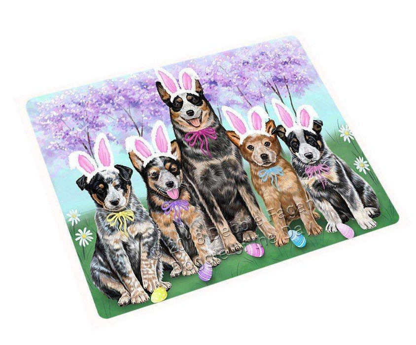 Australian Cattle Dogs Dog Easter Holiday Tempered Cutting Board C51249