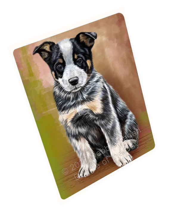 Australian Cattle Puppy Dog Art Portrait Print Woven Throw Sherpa Plush Fleece Blanket