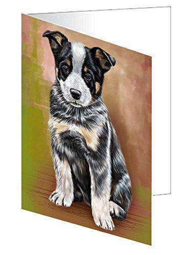 Australian Cattle Puppy Dog Handmade Artwork Assorted Pets Greeting Cards and Note Cards with Envelopes for All Occasions and Holiday Seasons