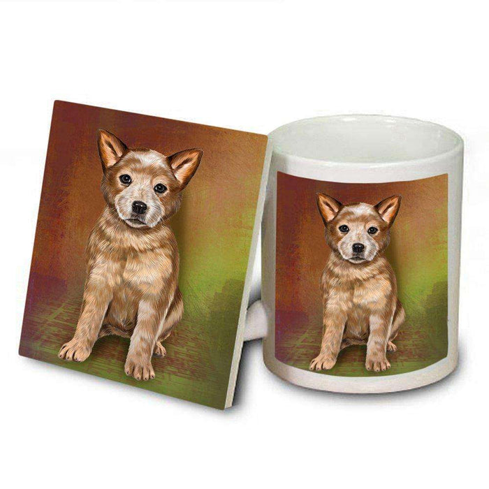 Australian Cattle Puppy Dog Mug and Coaster Set