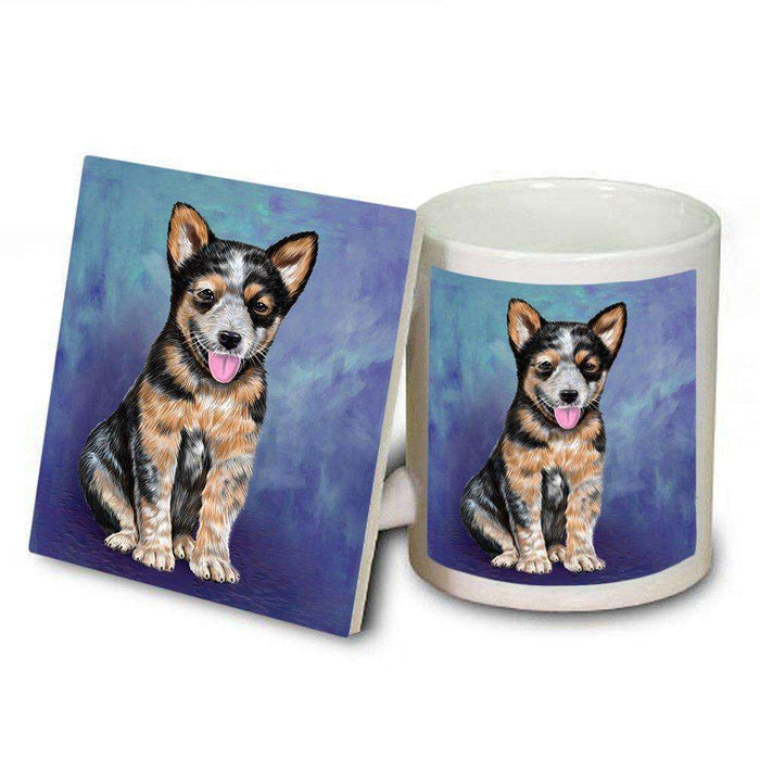 Australian Cattle Puppy Dog Mug and Coaster Set