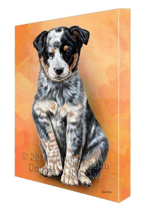 Australian Cattle Puppy Dog Painting Printed on Canvas Wall Art Signed