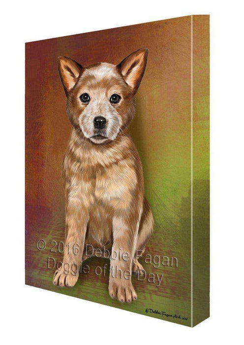 Australian Cattle Puppy Dog Painting Printed on Canvas Wall Art