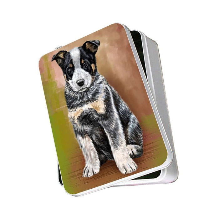 Australian Cattle Puppy Dog Photo Storage Tin
