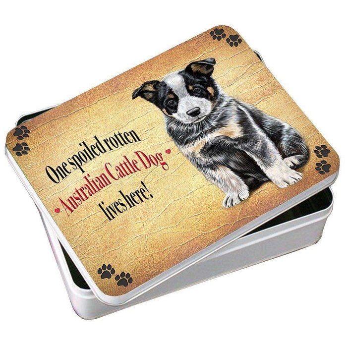 Australian Cattledog Puppy Spoiled Rotten Dog Photo Storage Tin