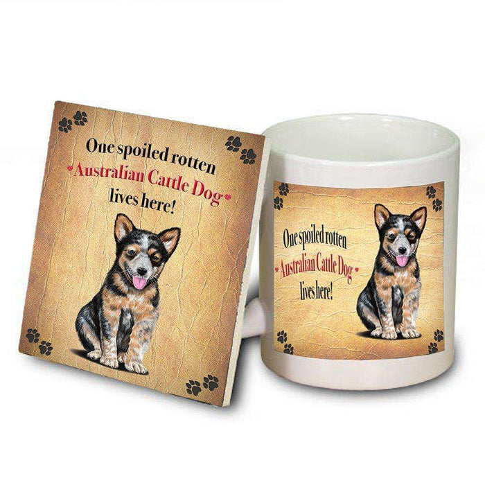 Australian Cattledog Spoiled Rotten Dog Coaster and Mug Combo Gift Set