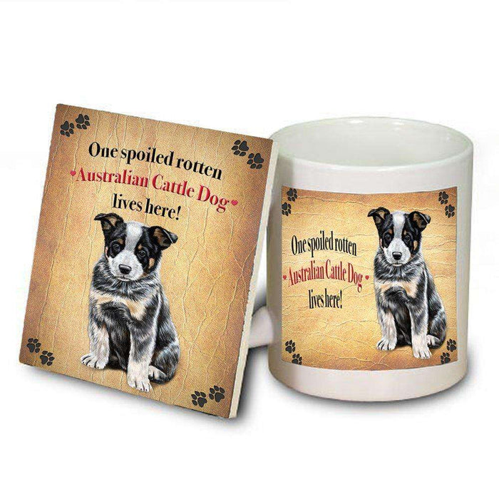 Australian Cattledog Spoiled Rotten Dog Coaster and Mug Combo Gift Set