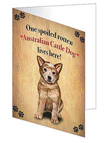 Australian Cattledog Spoiled Rotten Dog Handmade Artwork Assorted Pets Greeting Cards and Note Cards with Envelopes for All Occasions and Holiday Seasons