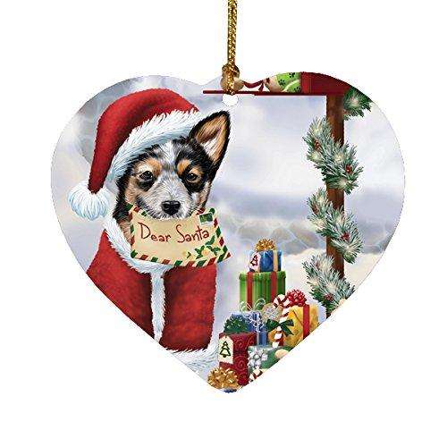 Australian Cattles Dear Santa Letter Christmas Holiday Mailbox Dog Heart Ornament