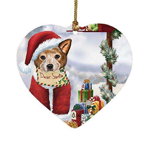 Australian Cattles Dear Santa Letter Christmas Holiday Mailbox Dog Heart Ornament