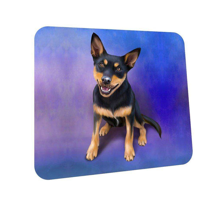 Australian Kelpie Black And Tan Dog Coasters Set of 4