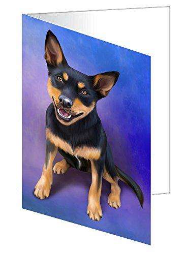 Australian Kelpie Black And Tan Dog Handmade Artwork Assorted Pets Greeting Cards and Note Cards with Envelopes for All Occasions and Holiday Seasons
