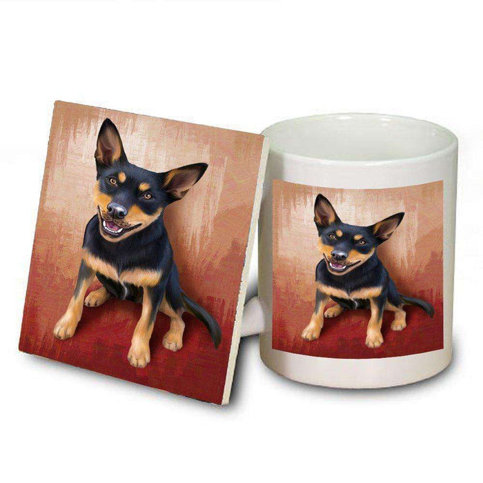 Australian Kelpie Black And Tan Dog Mug and Coaster Set