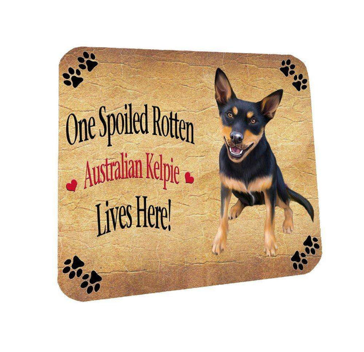 Australian Kelpie Black And Tan Spoiled Rotten Dog Coasters Set of 4