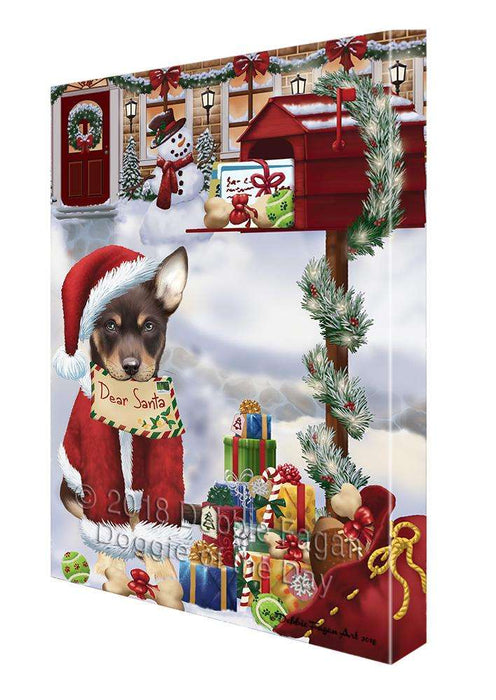 Australian Kelpie Dog Dear Santa Letter Christmas Holiday Mailbox Canvas Print Wall Art Décor CVS102680