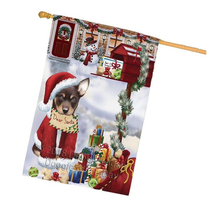 Australian Kelpie Dog Dear Santa Letter Christmas Holiday Mailbox House Flag FLG54068