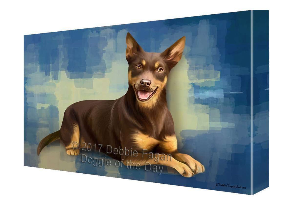 Australian Kelpie Dog Painting Printed on Canvas Wall Art
