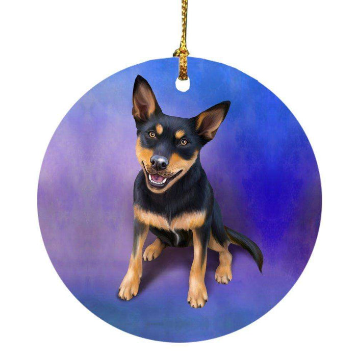 Australian Kelpie Dog Round Christmas Ornament
