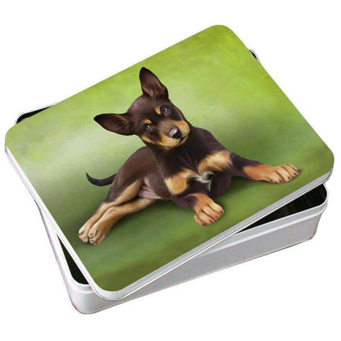 Australian Kelpie Puppy Dog Photo Storage Tin