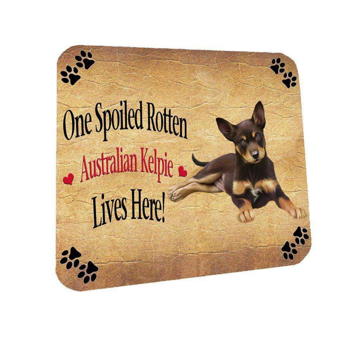 Australian Kelpie Puppy Spoiled Rotten Dog Coasters Set of 4