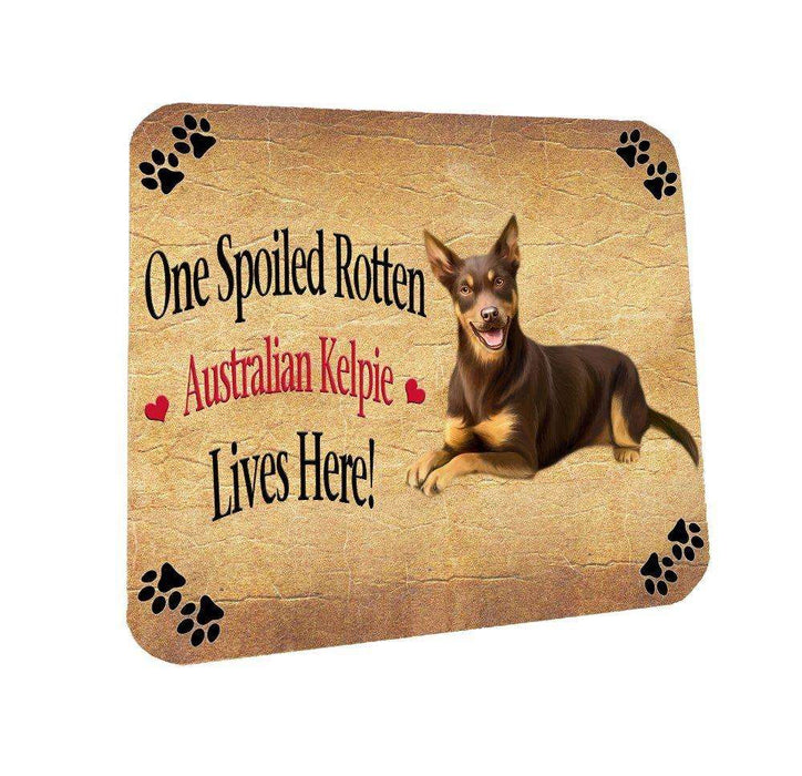 Australian Kelpie Spoiled Rotten Dog Coasters Set of 4