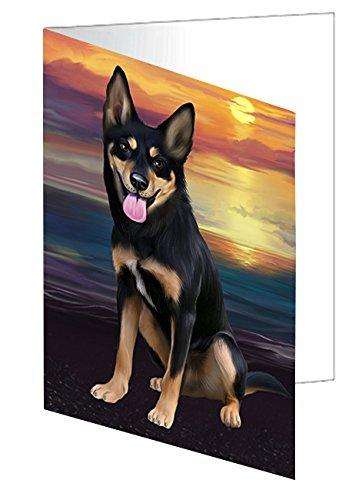 Australian Kelpies Dog Handmade Artwork Assorted Pets Greeting Cards and Note Cards with Envelopes for All Occasions and Holiday Seasons D467