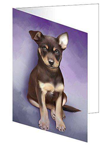 Australian Kelpies Dog Handmade Artwork Assorted Pets Greeting Cards and Note Cards with Envelopes for All Occasions and Holiday Seasons GCD48836