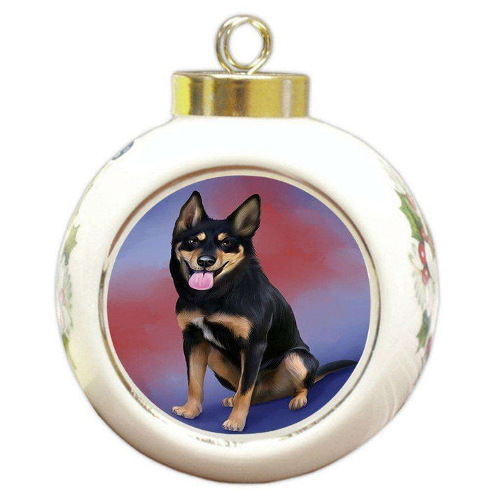 Australian Kelpies Dog Round Ball Christmas Ornament RBPOR48283