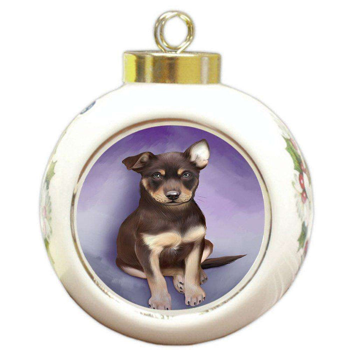 Australian Kelpies Dog Round Ball Christmas Ornament RBPOR48286