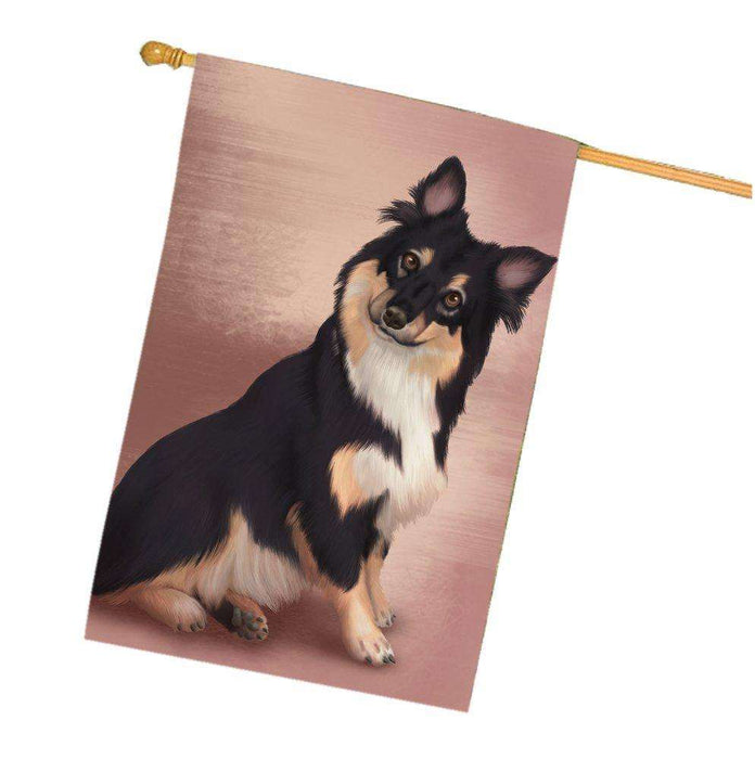 Australian Shepherd Black Dog House Flag