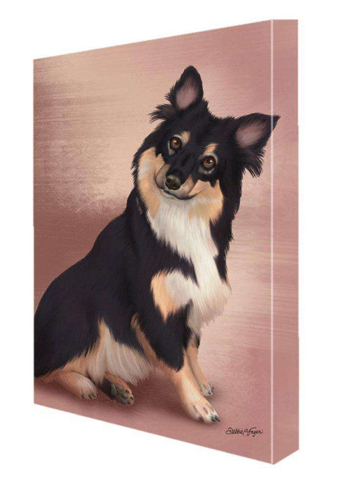 Australian Shepherd Black Dog Painting Printed on Canvas Wall Art Signed