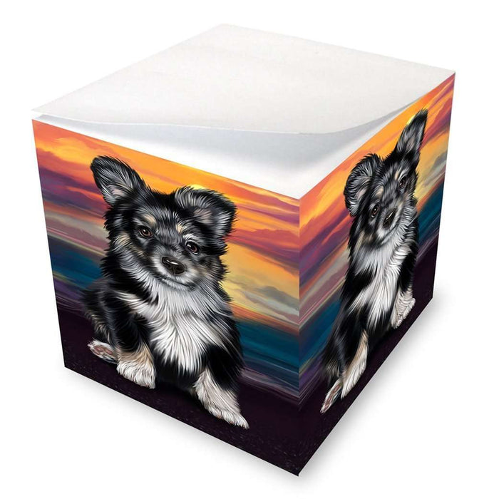 Australian Shepherd Black Puppy Dog Note Cube