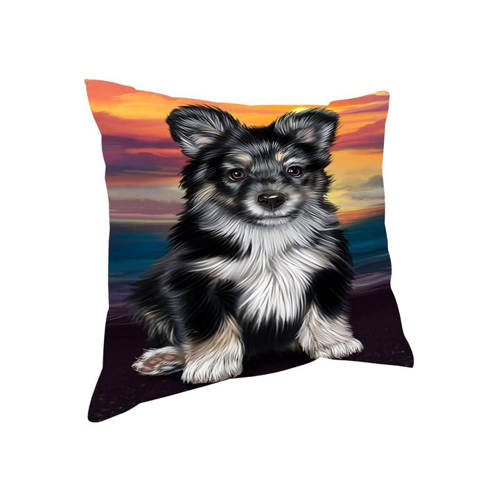 Australian Shepherd Black Puppy Dog Throw Pillow