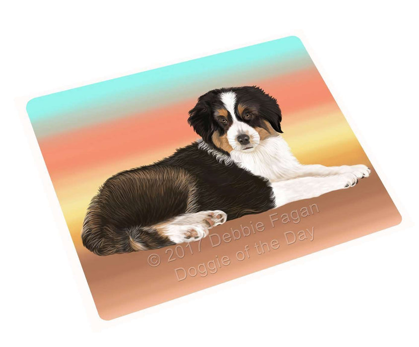 Australian Shepherd Black Tri Dog Art Portrait Print Woven Throw Sherpa Plush Fleece Blanket