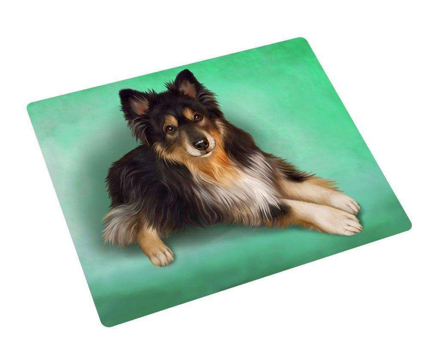 Australian Shepherd Black Tri Dog Art Portrait Print Woven Throw Sherpa Plush Fleece Blanket