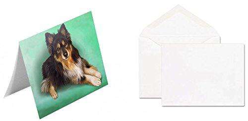 Australian Shepherd Black Tri Dog Handmade Artwork Assorted Pets Greeting Cards and Note Cards with Envelopes for All Occasions and Holiday Seasons