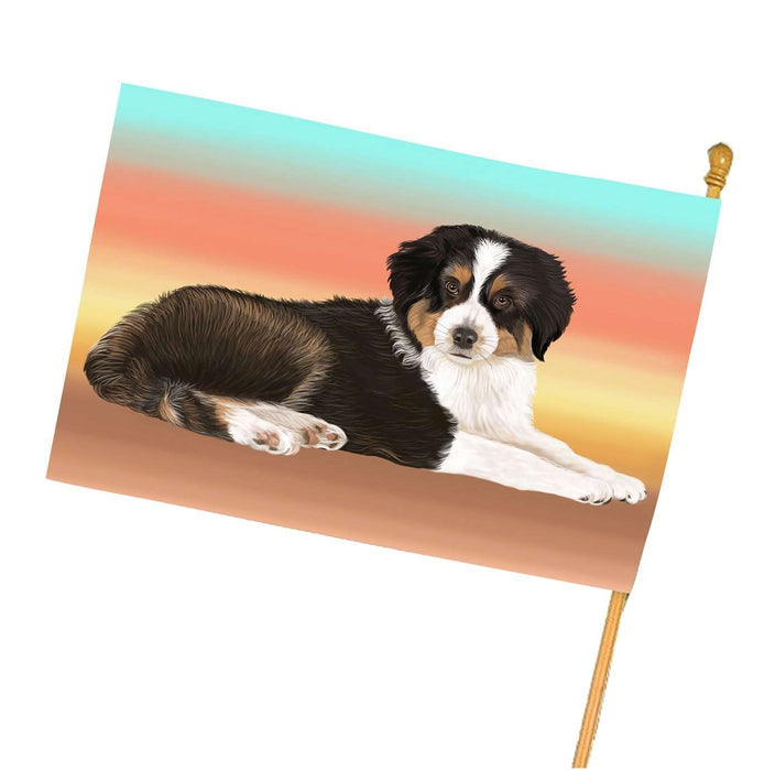 Australian Shepherd Black Tri Dog House Flag