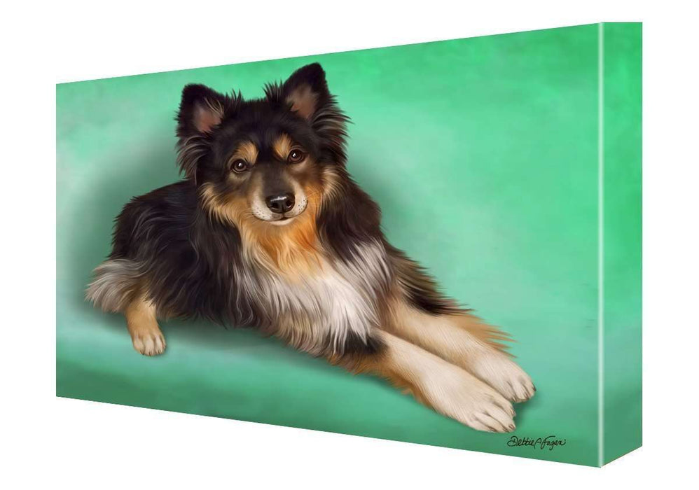 Australian Shepherd Black Tri Dog Painting Printed on Canvas Wall Art Signed