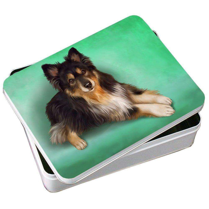 Australian Shepherd Black Tri Dog Photo Storage Tin