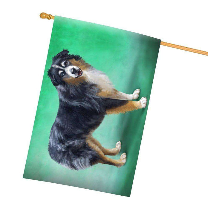 Australian Shepherd Blue Merle Dog All Weather House Flag